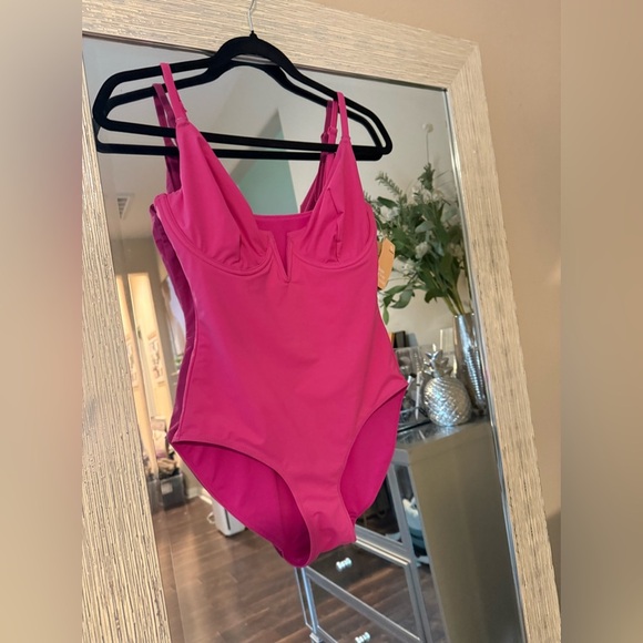 POPILUSH Shapewear Swimsuit Deep V-Neck One-Piece Low-Back - Picture 3 of 5